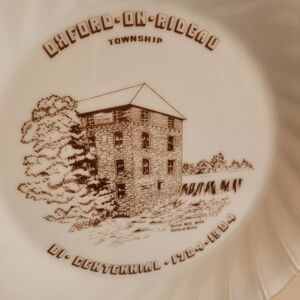Commemorative Plate Of Oxford-on-Rideau Township Bi-Centennial 22k Gold Trim